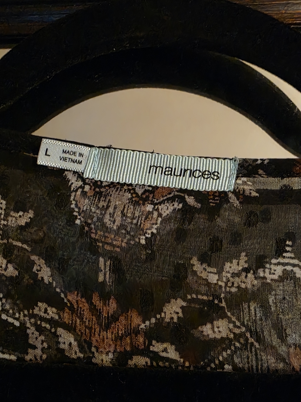 Maurices Black Floral Lace-Trim Peasant Tunic sheer and elegant - Picture 4 of 5